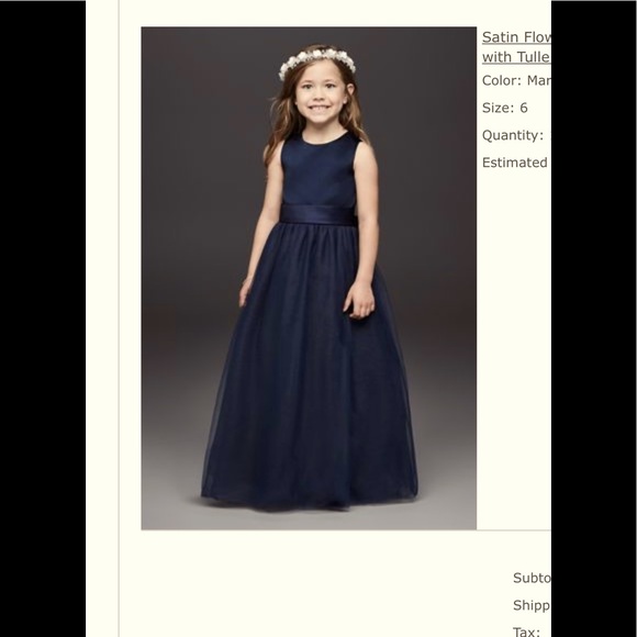 Satin Davids bridal gown for girls. Size 6
